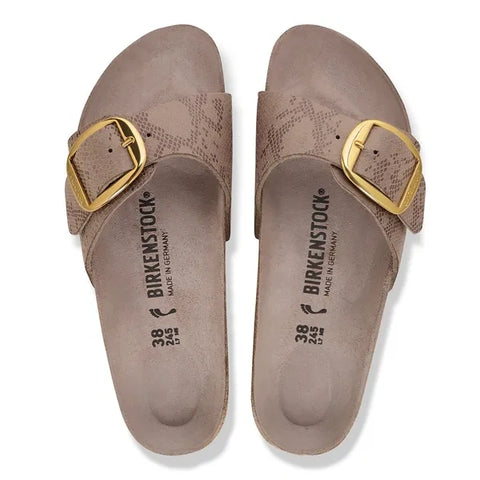 Madrid met grote gesp python grijs-taupe