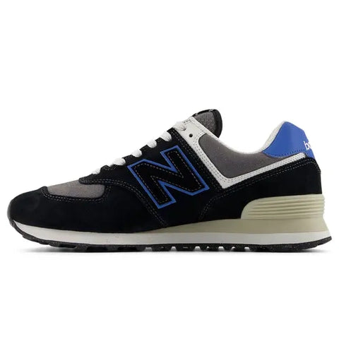 New Balance 574 zwart / koningsblauw U574QRB