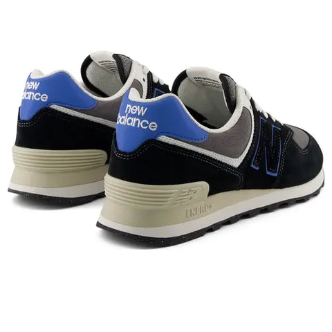New Balance 574 zwart / koningsblauw U574QRB