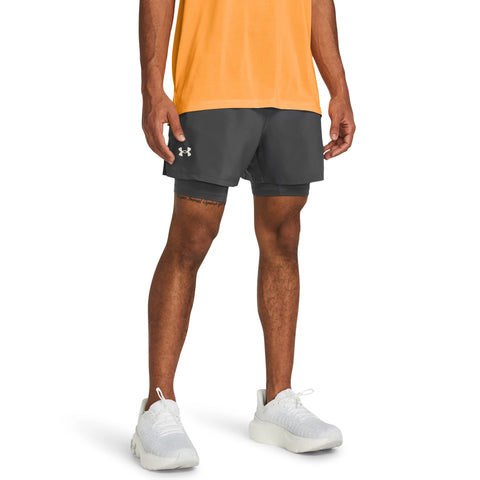 UA Launch 5 2-in-1 Shorts Castlerock