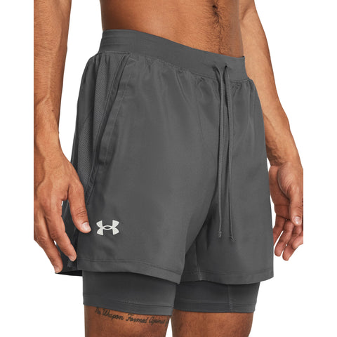 UA Launch 5 2-in-1 Shorts Castlerock
